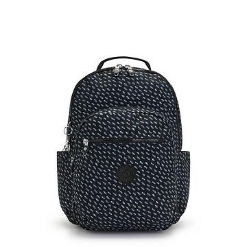 Kipling Seoul Large Printed 15" Backpack Laptop Çantası Mavi | TR 1553TC